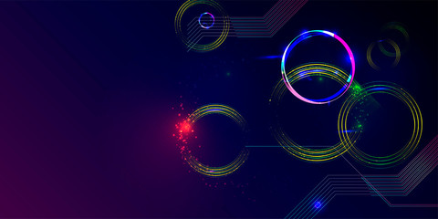 Dark retro futuristic art neon abstraction background cosmos new art 3d starry sky glowing galaxy