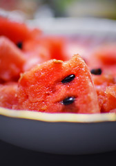 Slices of watermelon close up