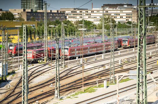 M&uuml;nchen: S-Bahn Gleise am Hirschgarten