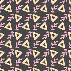 leaves triangle seamless repeat pattern design