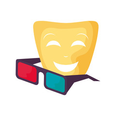 eyeglasses cinema 3d with theater mask
