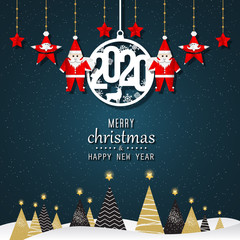 Fototapeta na wymiar Merry christmas happy new year golden triangle tree low poly. christmas tree, design, vector illustration. Creative Christmas tree. Merry christmas greeting card.