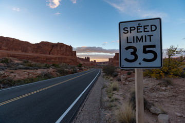 Highway in national park in Utah