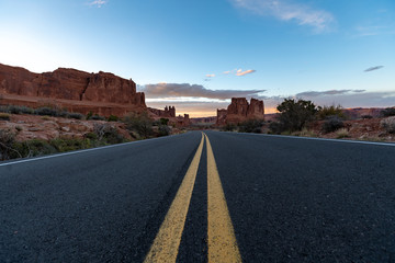 Highway in national park in Utah