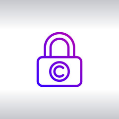 Copyright locker line icon. Copywriting sign. Private Information symbol. Quality design elements. Technology copyright locker button. Vector