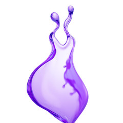 Splash of thick purple liquid. 3d illustration, 3d rendering.