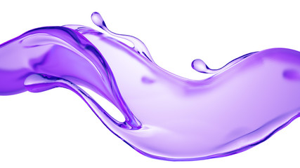 Splash of thick purple liquid. 3d illustration, 3d rendering.