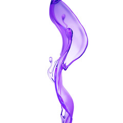 Splash of thick purple liquid. 3d illustration, 3d rendering.