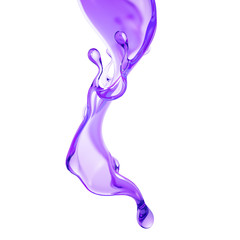 Fototapeta premium Splash of thick purple liquid. 3d illustration, 3d rendering.
