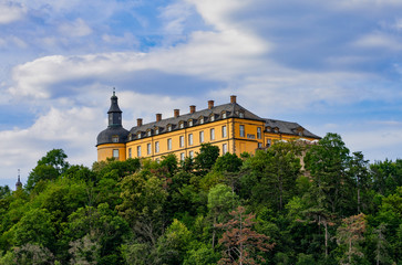 Fototapeta na wymiar View to the Castle Friedrichstein in Bad Wildungen, Germany