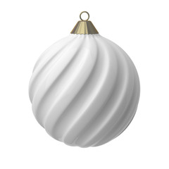 3D rendering Christmas ball isolated on a white background. Alpha channel. Very high quality mask without unwanted edge. High resolution for professional digital composition.