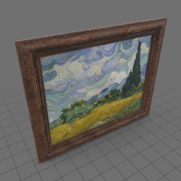 Framed painting of landscape