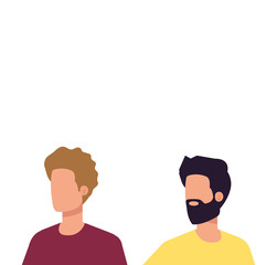 young and casual men characters