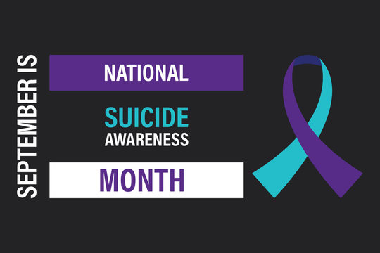 September is National Suicide Awareness Month. Design for poster, greeting card, banner, and background. Vector EPS 10.