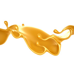 Caramel splash. 3d illustration, 3d rendering.