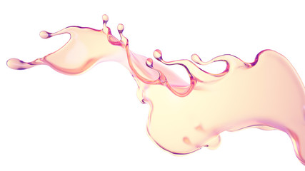 Splash of thick pink fluid. 3d illustration, 3d rendering.