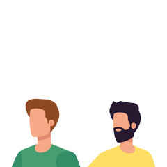 young and casual men characters