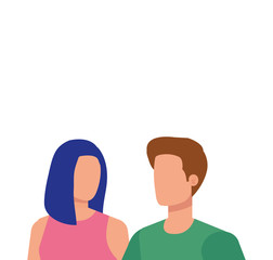 Fototapeta premium young lovers couple avatars characters
