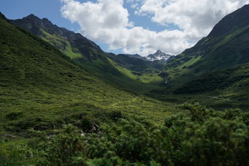 Naklejka premium Swiss alps, vereina valley in Davos Klosters Graubünden