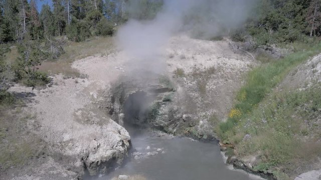 Geysers in Yellowstone National Park 4k