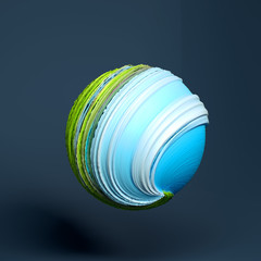 Volume, abstract, relief form. 3d illustration, 3d rendering.