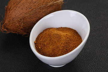 Coconut brown sugar in the bowl