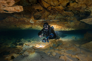 Cave Diving at Madison Blue Spring State Park, Madison County, Florida	