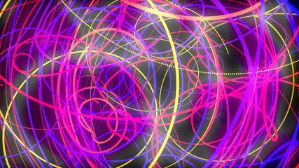 The mess tangling of the neon lines. It,s without direction