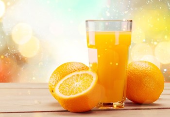 Orange Juice in glass on background
