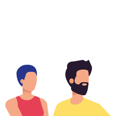 young lovers couple avatars characters