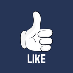 Cartoon gloved arms. Like sign, thumbs up. Design for t shirt printing. Vector illustration line icon