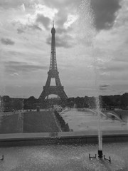 The Eiffel Tower seen from Trocadero in Paris