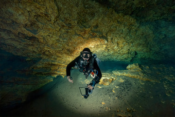 Cave Diving at Madison Blue Spring State Park, Madison County, Florida	