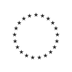 Stars in circle icon template black color editable. Stars in circle symbol vector sign isolated on white background. Simple logo vector illustration for graphic and web design.