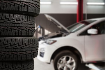 Tires objects isolated on  background