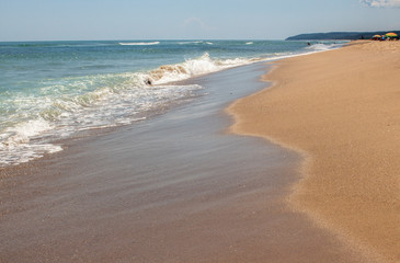 The beautiful beach near the mouth of the river Kamchia. Black Sea, Bulgaria.