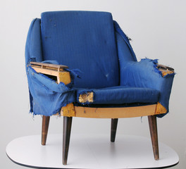 Destroyed armchair, vintage armchair, made in denmark, danisch design