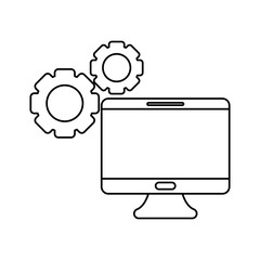 desktop computer with gears pinions