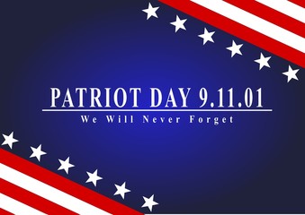 Patriot Day of USA background on american flag