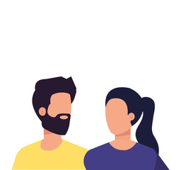 young lovers couple avatars characters