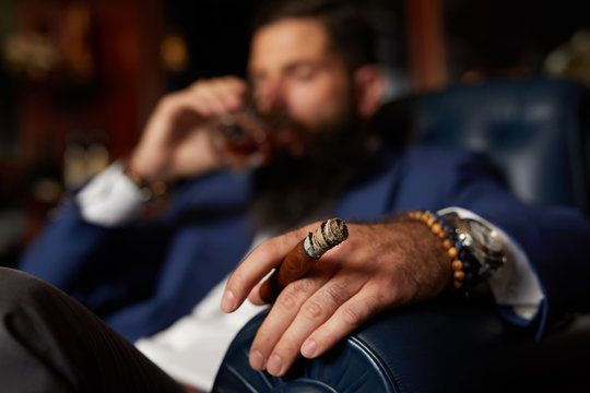 Man smoking.