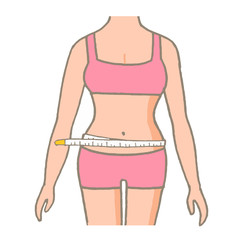 Female torso measuring waist size