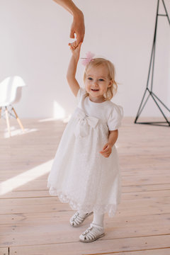 Happy little girl indoors