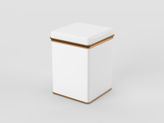 Tea caddy mockup. Studio packshot. 3D rendering.