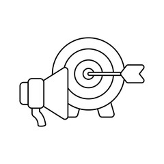 megaphone sound with target isolated icon