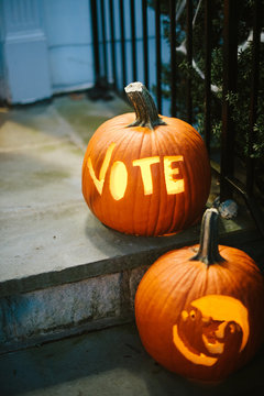 Vote carved in pumpkins