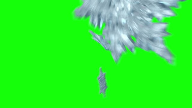 Snowflake grow - microscopic timelapse with green screen. Chroma key