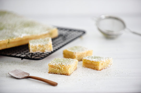 Pineapple curd squares