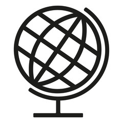 Black globus icon isolated on white background