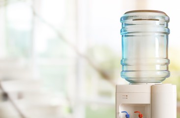 Plastic Water cooler over nature background